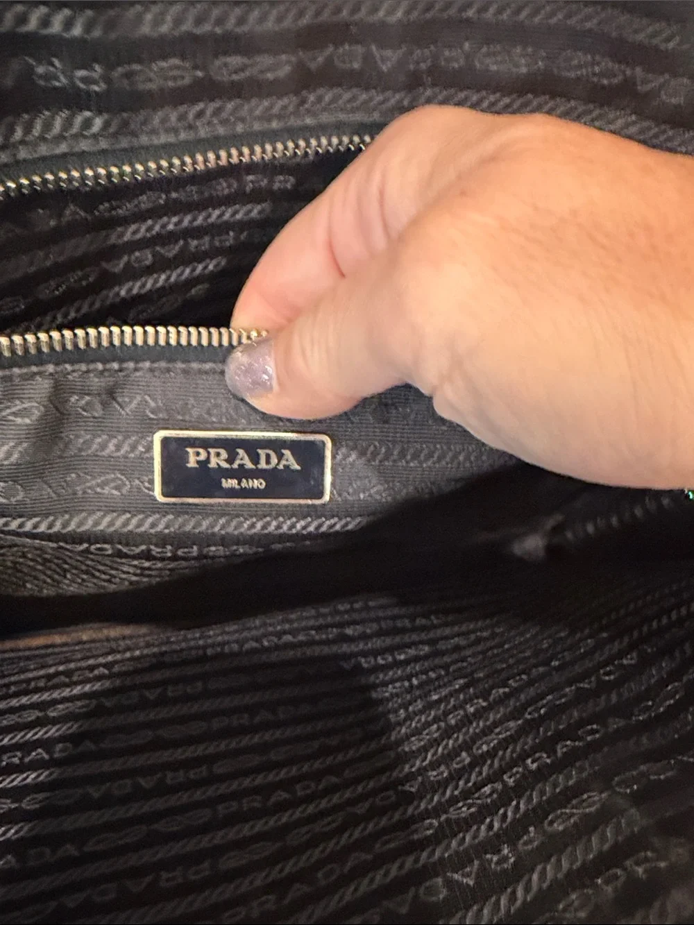Prada Navy Saffiano Leather Work Briefcase